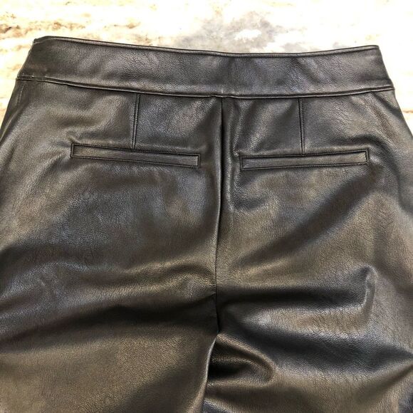 Spanx Slim Straight Pull On Pant Faux Leather Brown Ankle Length Size Medium - Picture 8 of 13